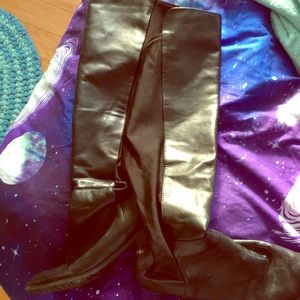 Black knee high boots